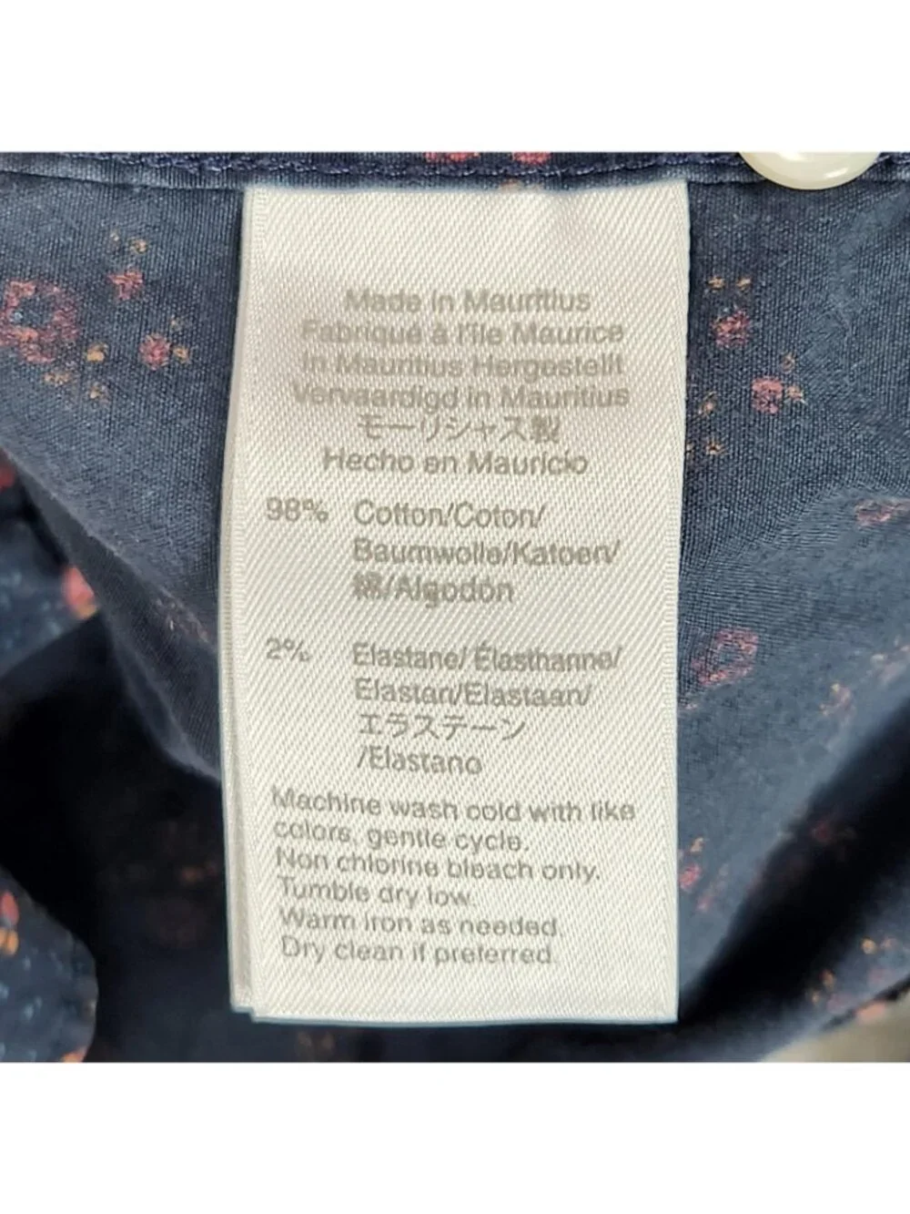 J Crew Shirt Mens Medium Blue Floral Secret Wash Shirting Slim Long Sleeve